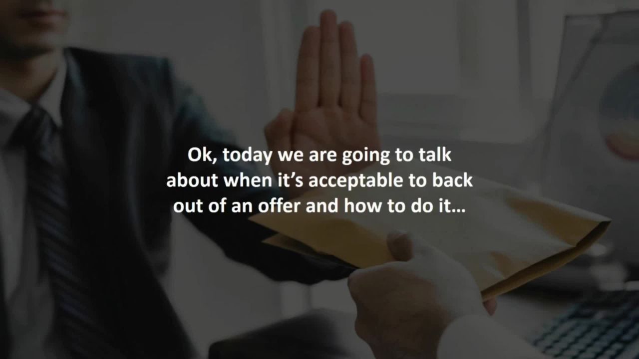 Kitchener Mortgage Agent reveals When and how to back out of an accepted offer…
